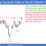 EURUSD Forex parabolic rally at top of 5 month trading range