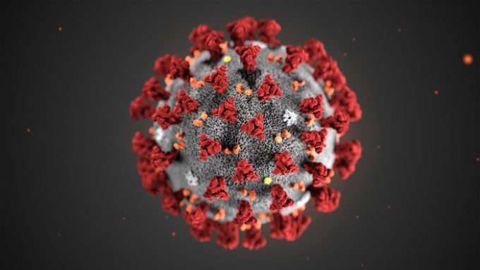 Covid-19 pandemic virus structure illustration
