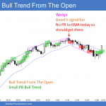 Emini bull trend from the open and small pullback bull trend