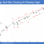 Emini Weekly Chart Bull Bar Closing At Weekly High