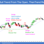 Emini bull trend from the open then trading range and late bull trend resumption