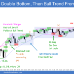 Emini double bottom and small pullback bull trend with 20-gap bar buy signal and final bull flag