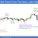 Emini Small Pullback Bull Trend with late failed trend resumption up after 20 Gap Bar Buy Signal