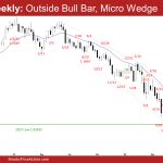 EURUSD Weekly: Outside Bull Bar, Micro Wedge