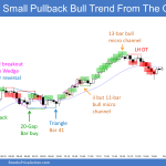Emini bear trap and then small pullback bull trend that stalled in triangle at 20 gap bar buy signal and then had trend resumption up in a micro channel