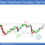 Emini bear trend from the open and then trading range after consecutive parabolic wedges down to a measured move