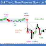 Emini bull trend from the open then wedge top and failed breakout above trading range with FOMC higher high major trend reversal down ending with final bear flag