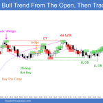 Emini failed low 2 top then bull trend from the open followed by parabolic wedge tops and a ledge in a trading range with a higher high major trend reversal