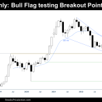 Bitcoin monthly bull flag testing breakout point