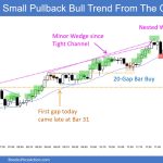 SP500 Emini 5-Min Chart Small Pullback Bull Trend From The Open