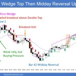 SP500 Emini 5-Min Chart Wedge Top Then Bar 42 Midday Reversal Up