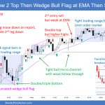 SP500 Emini 5-Min Chart Low 2 Top Wedge Bull Flag Then Sideways