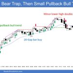 SP500 Emini 5-Min Chart Bear Trap and Then Small Pullback Bull Trend