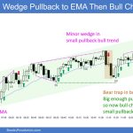 SP500 Emini 5-Min Chart Wedge Pullback to EMA Then Bull Channel