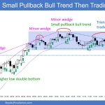 SP500 Emini 5-Min Chart Small PB Bull Trend and Then Trading Range