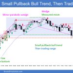 SP500 Emini 5-Min Chart Small Pullback Bull Trend and Then Trading Range