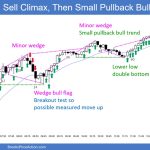 SP500 Emini 5-Minute Chart Sell Climax and Then Small PB Bull Trend