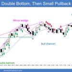 SP500 Emini 5-Min Chart Double Bottom Then Small PB Bull Trend