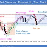 SP500 Emini 5-Min Chart Sell Climax and Reversal Up Then Trading Range