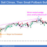 SP500 Emini 5-Min Chart Sell Climax and Then Small PB Bull Trend