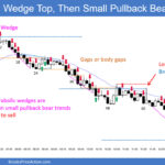 SP500 Emini 5-Min Chart Wedge Top and Then Small Pullback Bear Trend