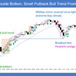 SP500 Emini 5-Min Chart Double Bottom Small PB Bull Trend From Open