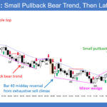 SP500 Emini 5-Min Small Pullback Bear Trend Then Late Reversal