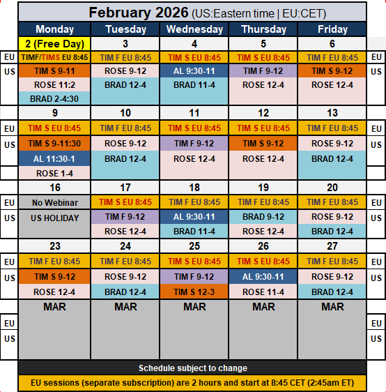 Price Action Trading Room Video Archives 12 Trading Room Calendar February 2026