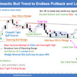 SP500 E-mini Climactic Bull Trend to Endless Pullback and Late Resumption
